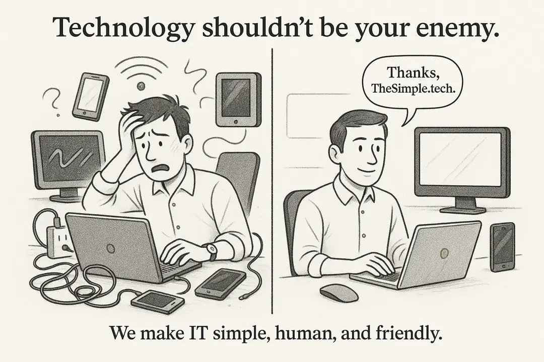 Technology shouldn’t be your enemy. TheSimple.tech makes IT simple, human, and friendly.